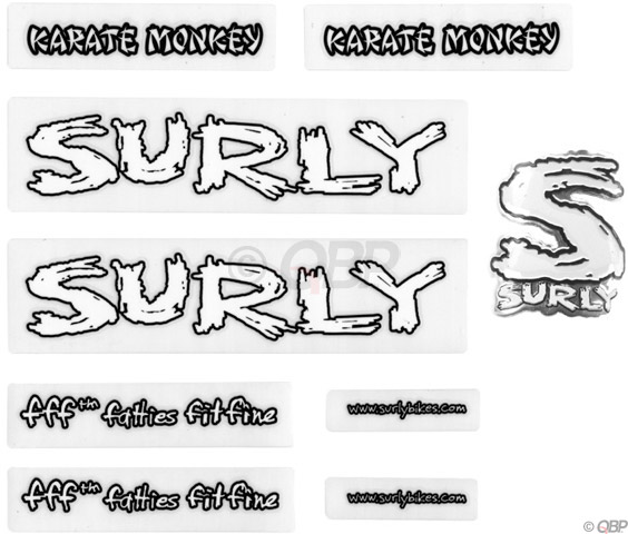 Surly Karate Monkey Frame decal / Headbadge Set
