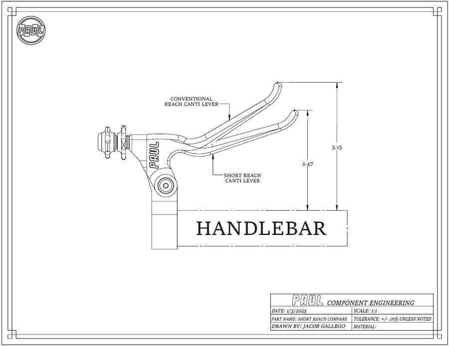 Paul Comp - Canti Lever Brake Levers - Short Pull (Pair) Paul Comp - Canti Lever Brake Levers - Short Pull (Pair)