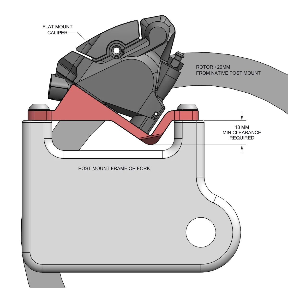 Wolf Tooth - Post to FM Brake Adapter