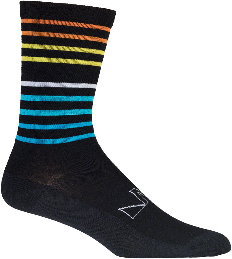 45NRTH Team Edition Lightweight Crew Sock: Black/Multi-color