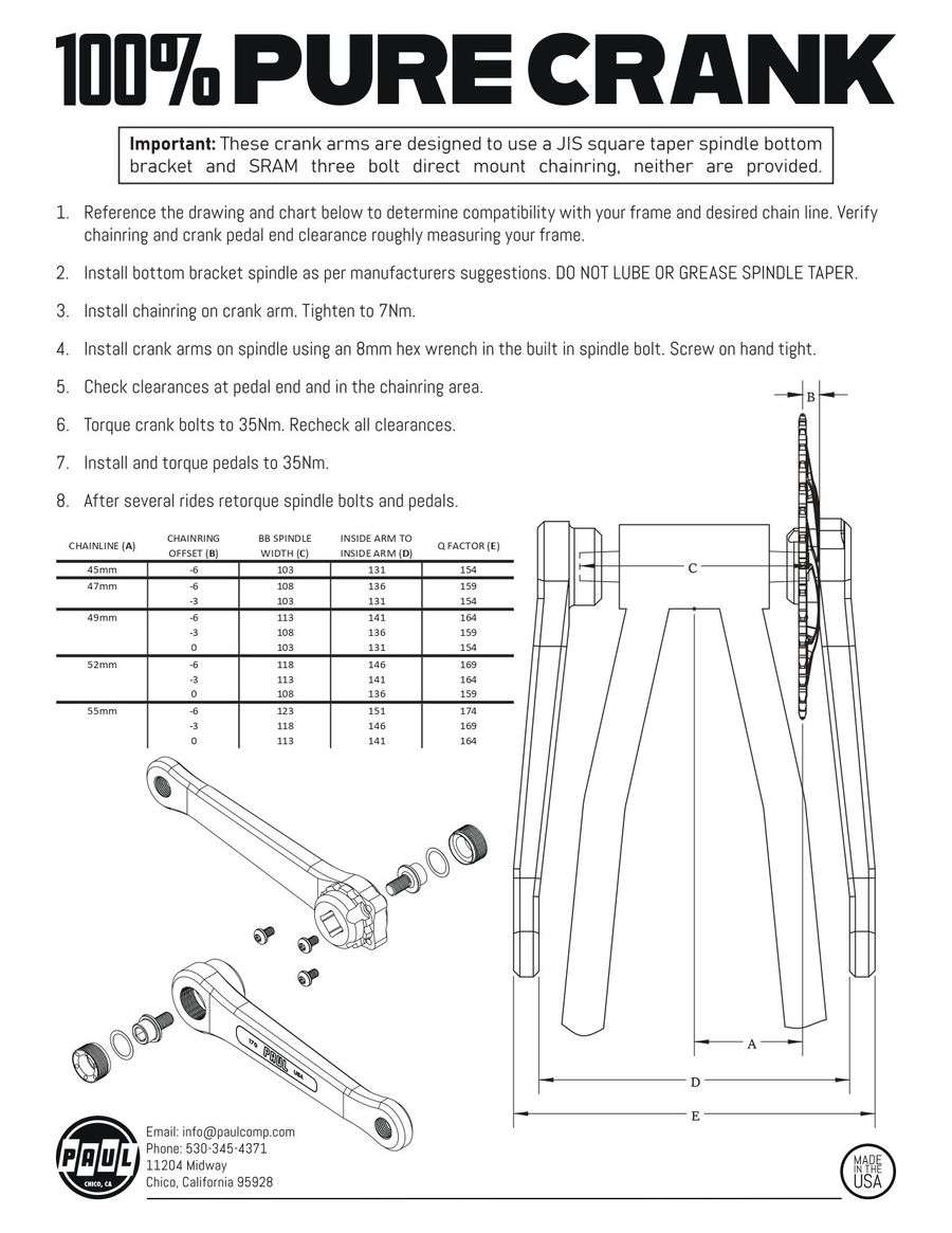 Paul Comp - 100% Pure PAUL Cranks Paul Comp - 100% Pure PAUL Cranks