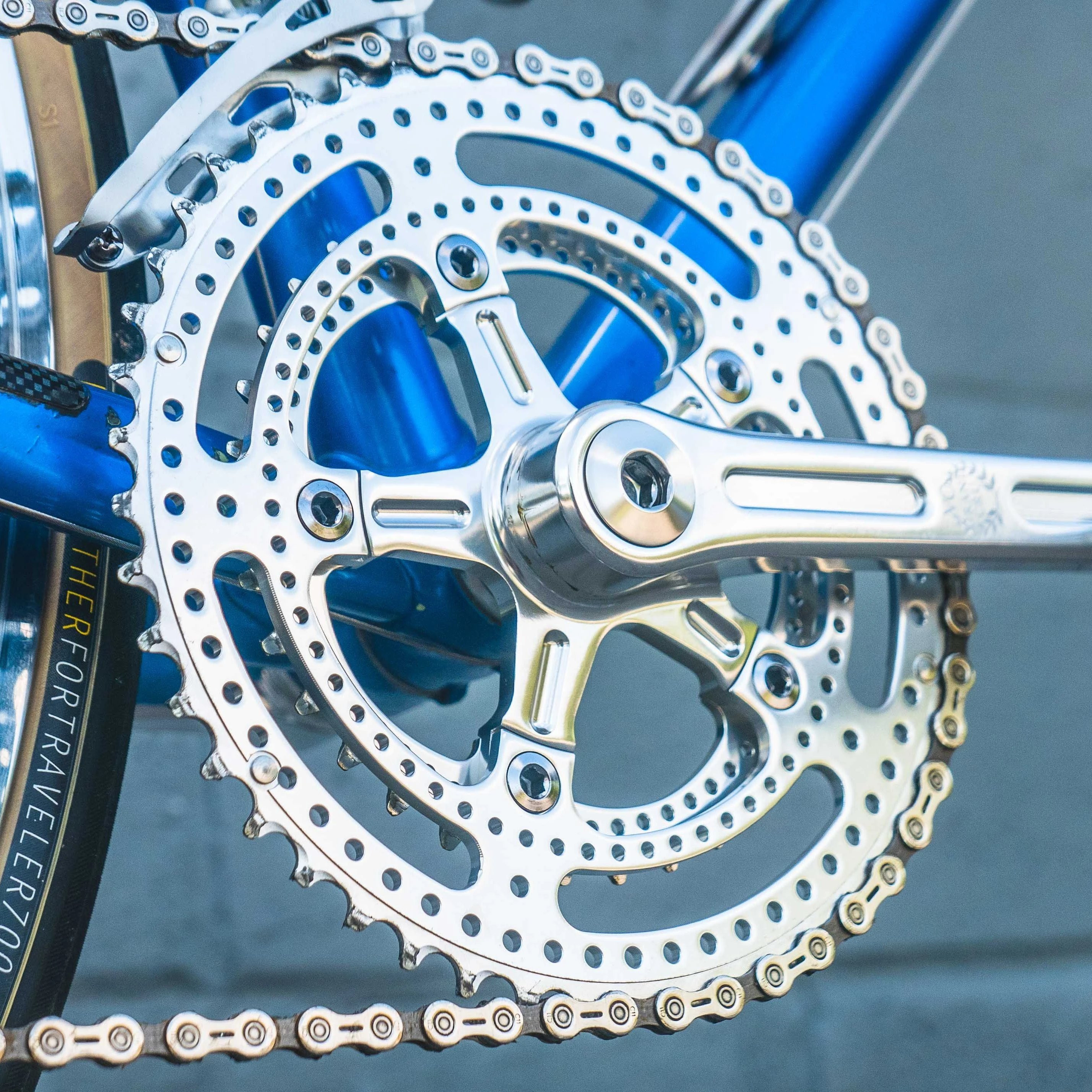 Velo Orange - Grand Cru Drillium 110 Fluted Double Crankset