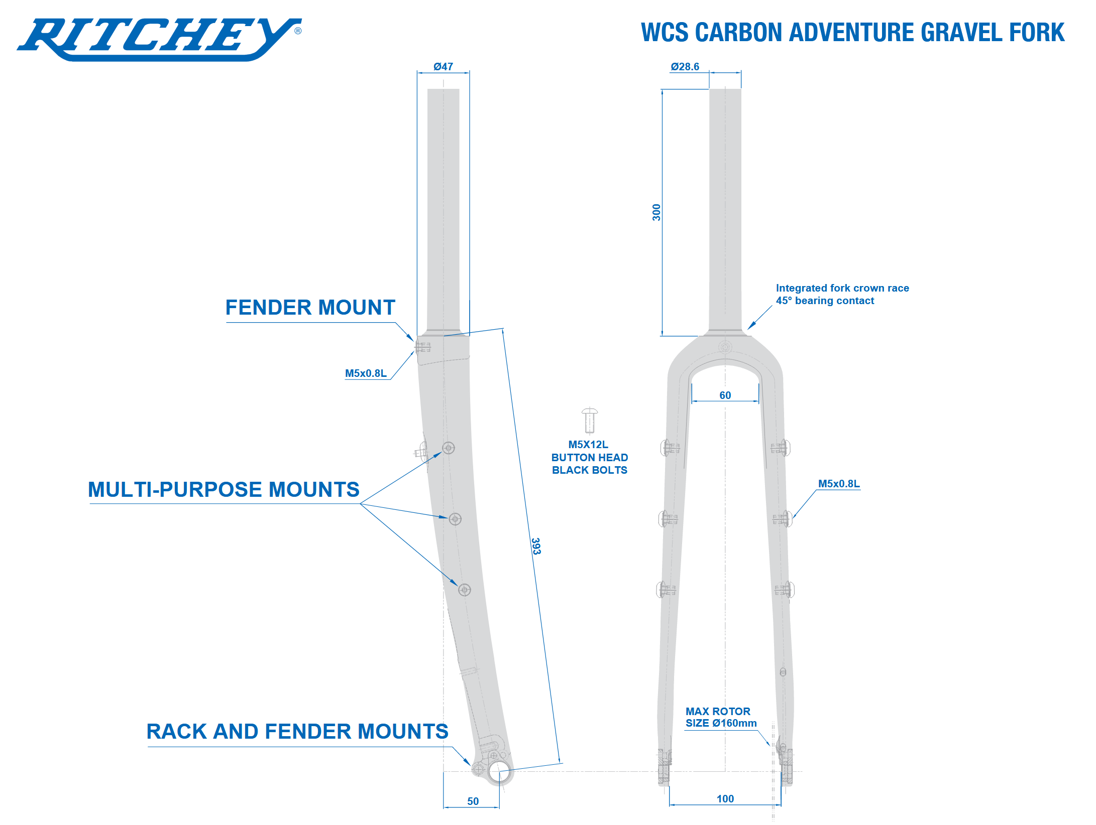 Ritchey Logic WCS Adventure Fork - Carbon - Tapered