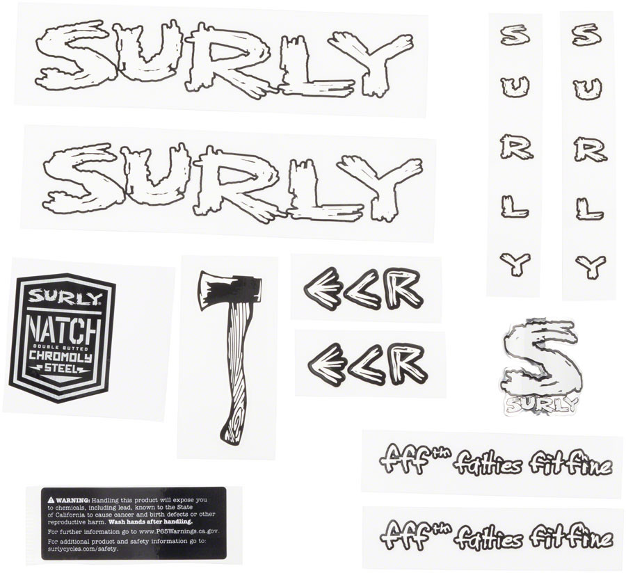 Surly ECR - Decal Set White