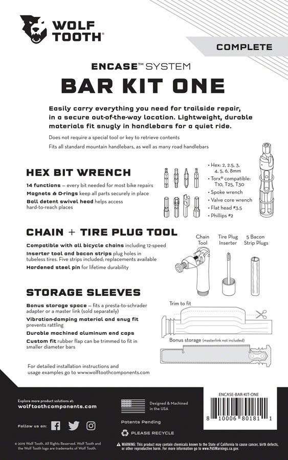 Wolf Tooth - EnCase System - Bar Kit One