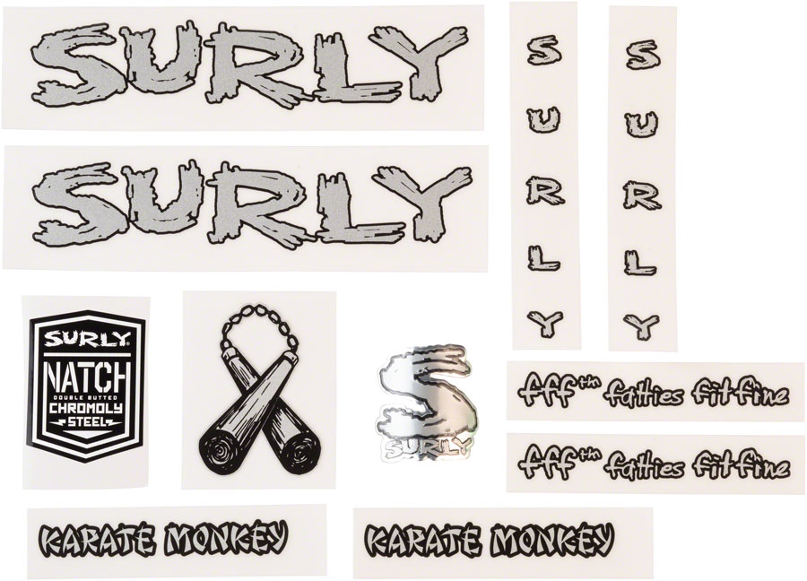 Surly Karate Monkey Frame decal / Headbadge Set