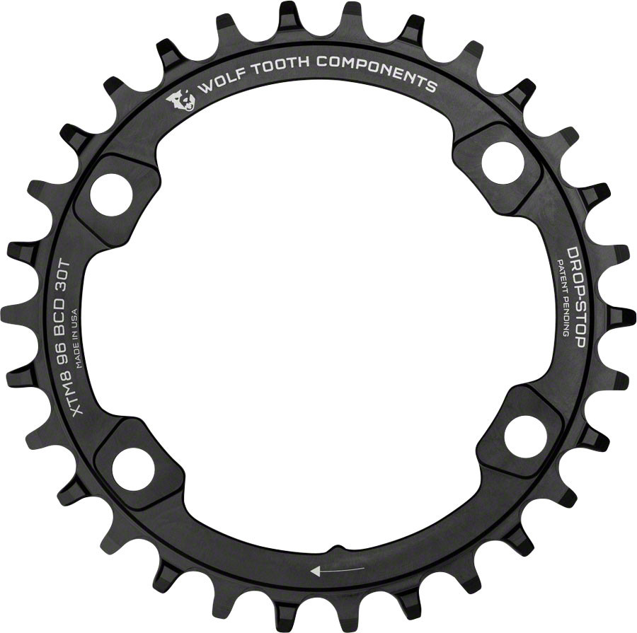 Wolf Tooth Components Drop-Stop Chainring 96 Asymmetrical BCD