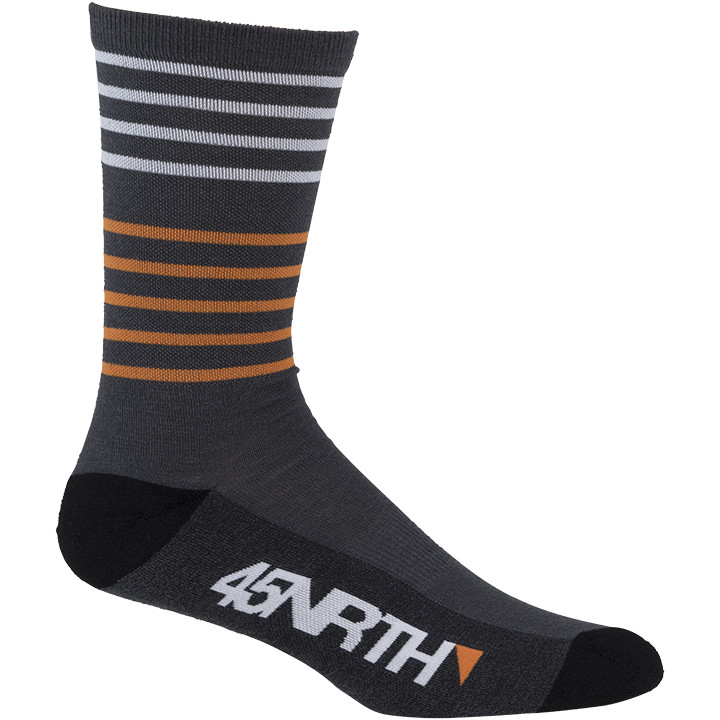 45NRTH Midweight Sock- Grey/Orange