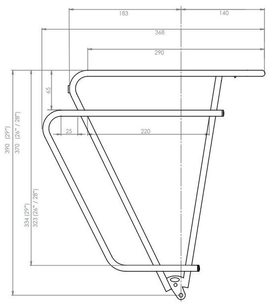 Tubus Tub Logo Classic Rear Rack - 29"